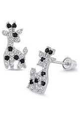 lovely giraffe cubic zirconia baby stud earrings